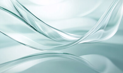 Obraz premium abstract wavy glass shapes background-generative ai