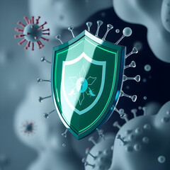Fototapeta premium Antibacterial or anti virus shield, health protect concept