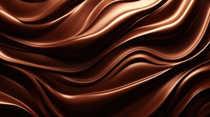 Fototapeta premium Glossy layered chocolate on a rich chocolate background showcasing a high shine texture