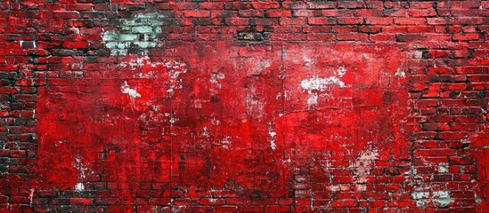 The Mottled Red Brick Wall Is Full Of Traces Of Time