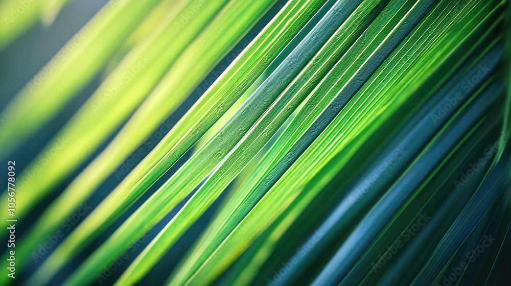 Poster Textured tropical palm leaf creating a macro natural background