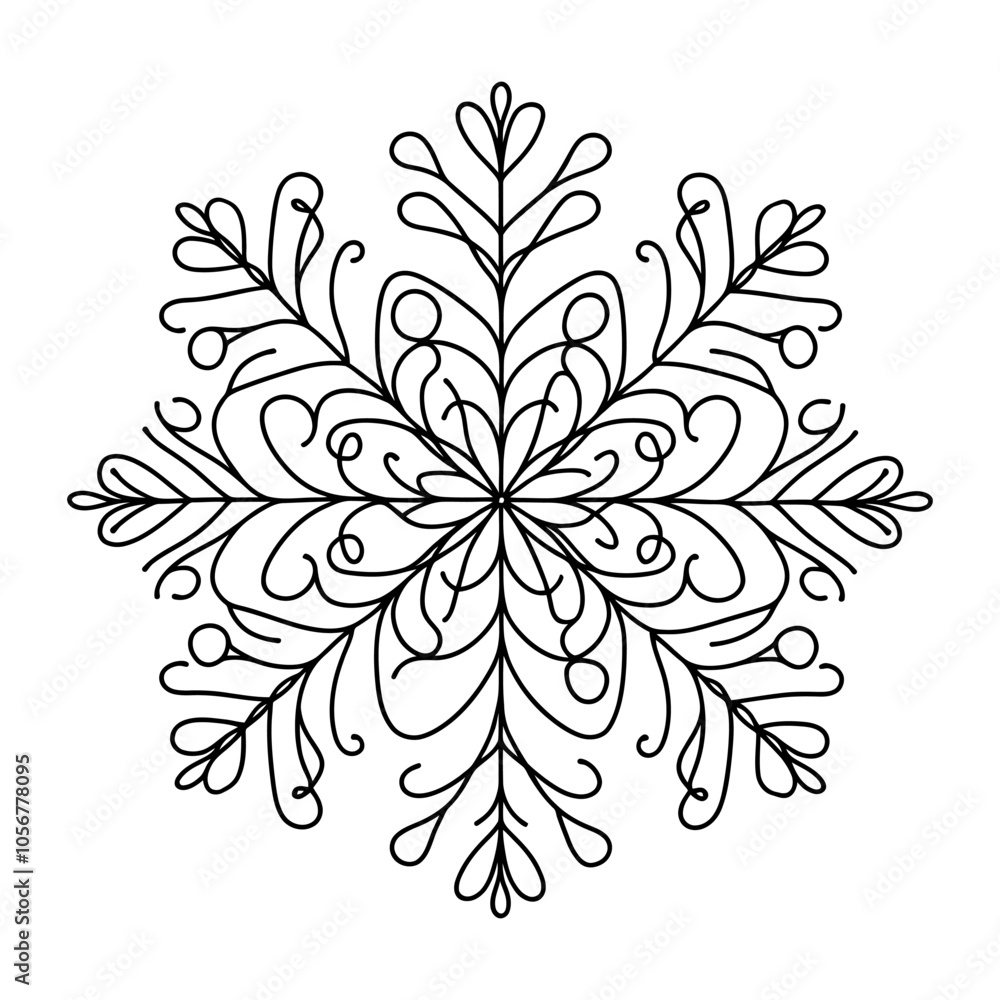 Canvas Prints abstract snowflake. intricate unique snowflake design, perfect for winter and holiday projects
