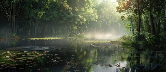 Fototapeta premium Little Small Lake In The Morning