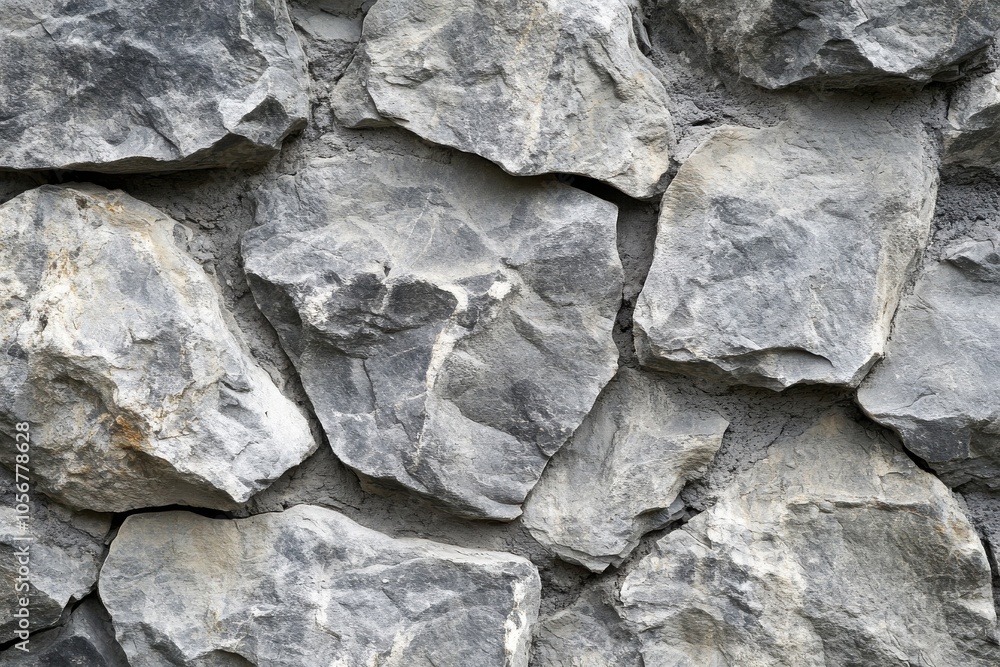 Poster soft gray rock wall pattern. artistic rough canvas. zoomed-in view of a worn exterior. gray distress