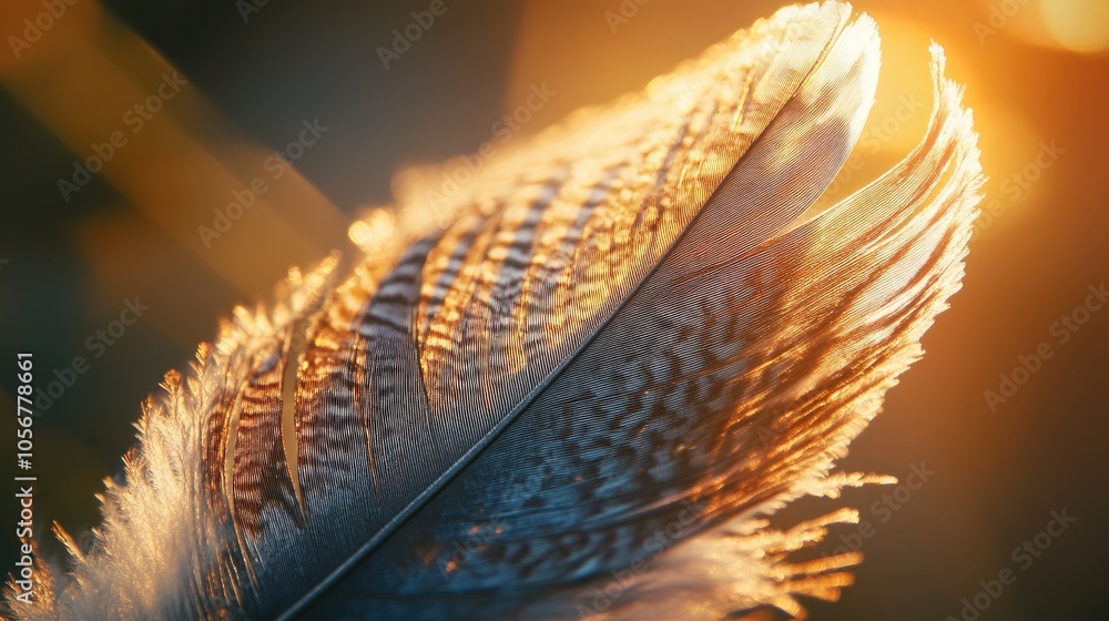 Aufkleber Close up view of a feather featuring a soft focus effect