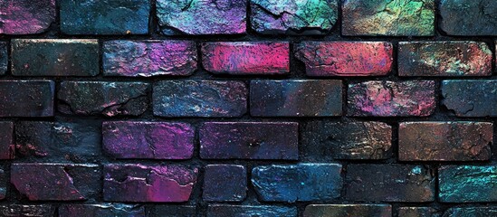 Iridescent Background From Multi Colored Bricks