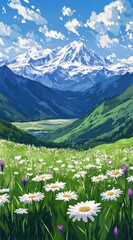 Fototapeta premium Majestic Alpine Meadow