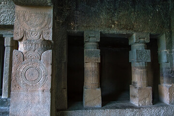 Esquisite Architecture at Ajanta caves near Aurangabad India. These are 30 rock-cut Buddhist cave...