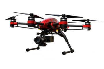 A drone with a camera on transparent background