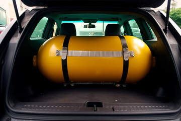 Professional installation of GNC cylinder in vehicle, ensuring high safety and performance