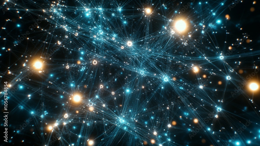 Aufkleber a computer generated image of a starry sky with a blue background
