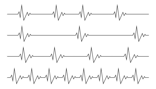 Heart beat cardio rhythm line. ECG EKG electrocardiogram medicine test. Heartbeat pulse. Diagram, monitor curve graph