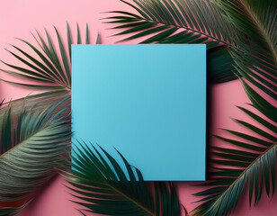 Whimsical Palm Leaves on Pastel Pink A Vibrant Summer Inspiration
