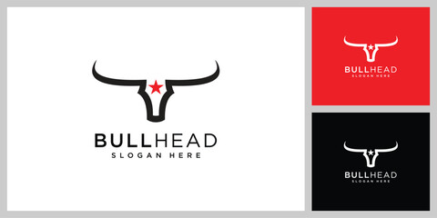 Bull head mascot. Buffalo logo