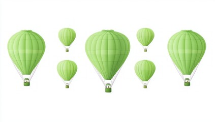 Naklejka premium Green Hot Air Balloons