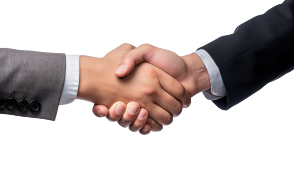 business people handshake on transparent background