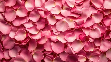 Fototapeta premium Bird s eye view of delicate pink rose petals