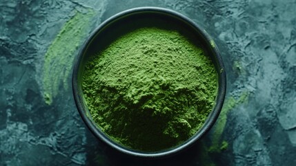Organic Matcha Tea Powder in Bowl, Vibrant Green Antioxidant Superfood, Pure Ceremonial Grade Matcha for Smoothies, Lattes, Baking, and More