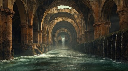 A Mystical Waterway Through an Ancient Stone Archway