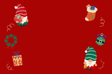 christmas card with Santa Claus cartoon 