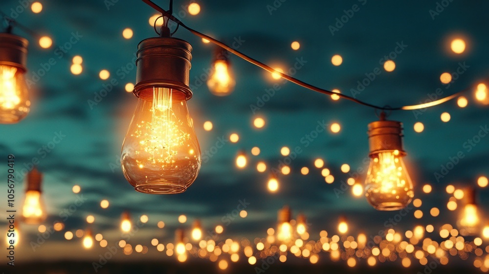 Aufkleber twinkling lights creating a magical atmosphere with decorative bulbs for events and gatherings
