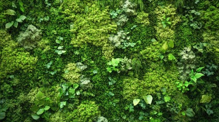 Fototapeta premium Interior home moss with a vertical garden texture background