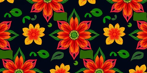 Abstract flower background with vibrant and intricate patterns, perfect for use as a backdrop in digital designs or print media, print media, vibrant
