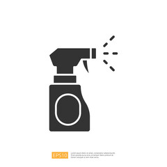 Obraz premium A simple black silhouette of a spray bottle with a nozzle, designed to depict a cleaning or spray product.