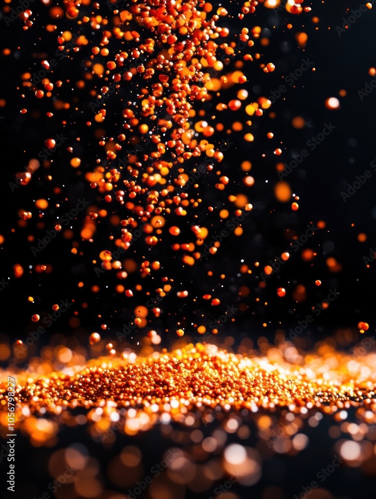 Aufkleber Captivating close-up of vibrant particles dancing in the air creating a mesmerizing visual experience