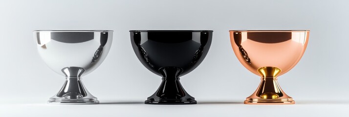 Fototapeta premium Elegant Metal Bowls Set