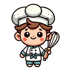 Fototapeta premium cute icon character little boy chef