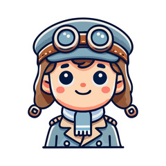 cute icon character child pilot