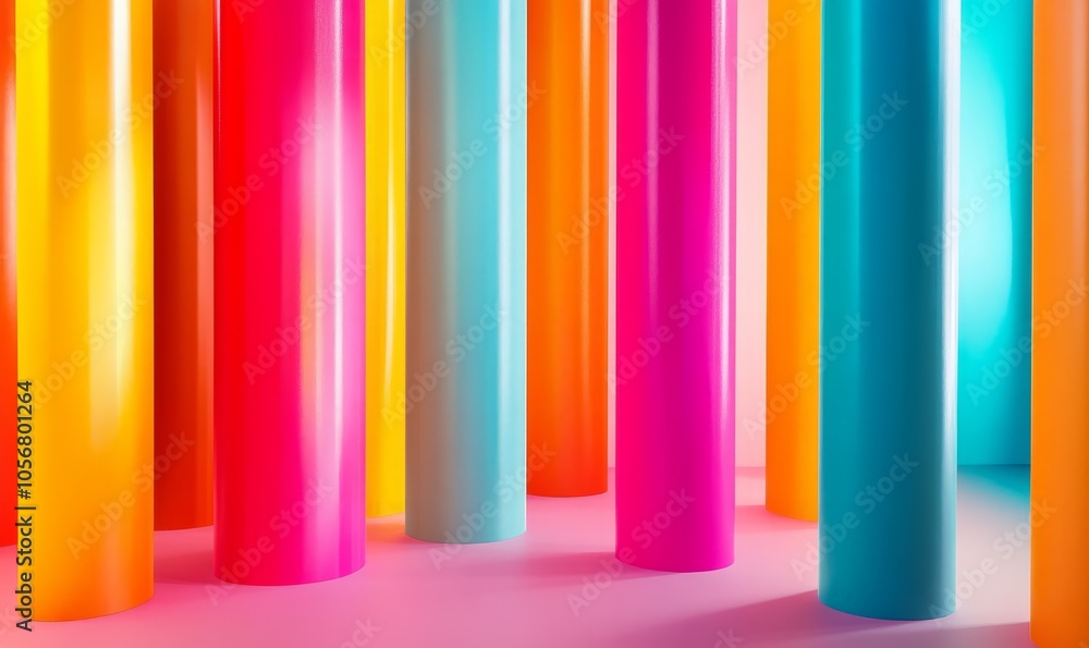 Poster vibrant color gradient abstract architecture