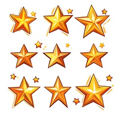 Fototapeta premium Cartoon Seven star ratings on a white background 