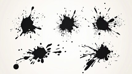 Abstract Black and White Ink Splats Creating a Grunge Effect Generative AI