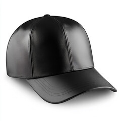 Isolated black cap mockup with white background