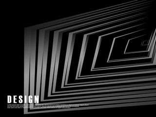 Abstract futuristic dark black background with modern design. Realistic 3d wallpaper with luxurious flowing lines. Elegant background for posters, websites, brochures, cards, banners, apps, etc.