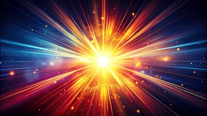 Obraz premium Stunning Explosion of Light in a Dark Background, Abstract Burst of Energy, Illuminating Colors, Bright Light Rays, Dynamic Visual Impact, Perfect for Backgrounds, Artwork, and More