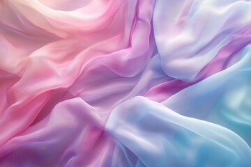 Obraz premium Delicate silk fabric in soft pastel shades gracefully moving with the wind