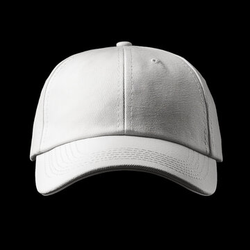 Isolated white Cap mockup with black background