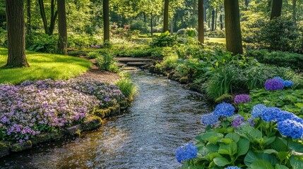 Calm Stream Winding Through Lush Forest