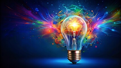 A Glowing Light Bulb Explodes With A Cosmic Burst of Vivid Colors, Representing The Power Of Ideas And The Limitless Possibilities Of The Mind