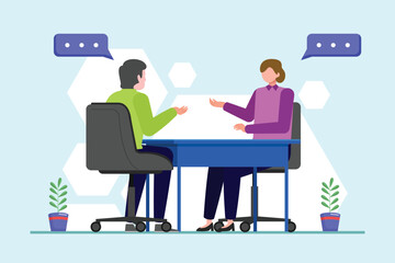 Business communication concept. Colored flat vector illustration isolated.