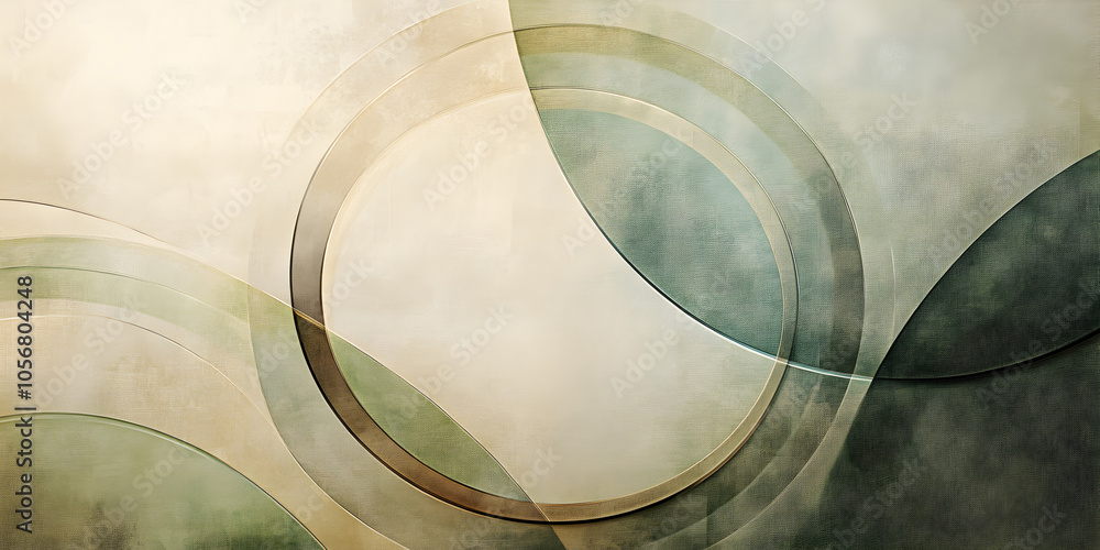 Poster abstract circles in earthy hues: a captivating abstract background featuring overlapping circles in 