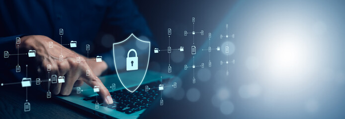 Cyber security and Security password login online concept  Hands typing and entering username and...