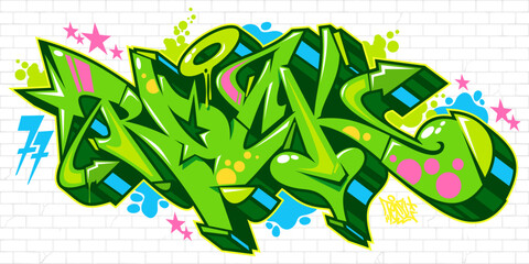 Urban Hip Hop Abstract Word Lets Graffiti Style Font Lettering Vector Illustration Template Art