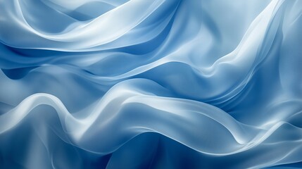 Fototapeta premium A blue and white fabric with a wave pattern. The blue and white colors give a sense of calmness and serenity. The wave pattern adds a sense of movement and fluidity to the fabric