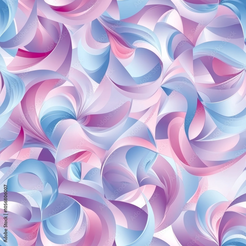 Wall mural seamless pattern of abstract swirling shapes that blend seamlessly into a gradient background