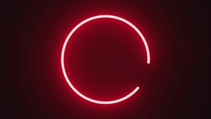 glowing neon sign in red, refresh icon