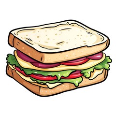 A cartoon sandwich on a white background.